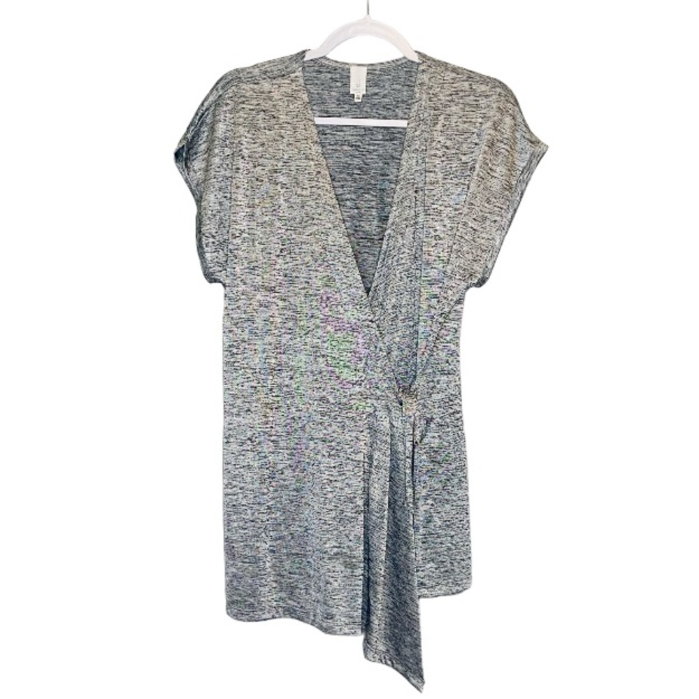 Jones New York• gray silver space dye plus wrap tunic top size 1X